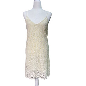 BLAQUE LABEL for Revolve | sz S Women's Ivory Lace Lined Sleeveless Mini Dress